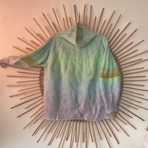 COPY - Anthro Plus size 1X pastel ombré mock cowl neck sweater